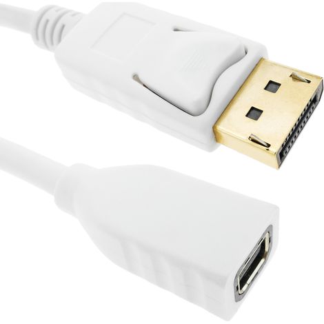 BeMatik - Cable mini DisplayPort hembra a DisplayPort macho de 2 m