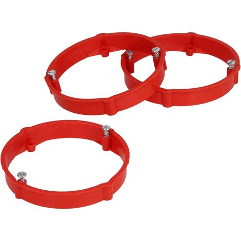 F-Tronic Anneau de compensation de plâtre pour boîtes diamètre 70 mm, rouge