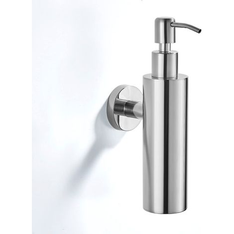 Wall-mounted soap dispenser for bathroom - No drilling required - Chrome