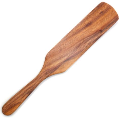 Ensemble de 5 spatules en bois, long manche, acacia et teck, ustensiles cuisine, pour mélanger et servir (1/5)