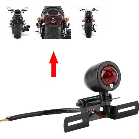 Feu Stop LED 12V Universel pour Moto Scooter, Feu Arrière Clignotant de Freinage, Lampe de Signalisation Réglable, Étanche, Kit de Modification (1/5)