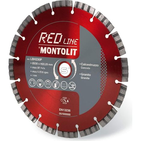 DISCO DE DIAMANTE 450 MM PARA HORMIGON GRANIDO PORFIDO PIEDRAS DURA MONTOLIT LASERMONT LBH45032 (1/2)