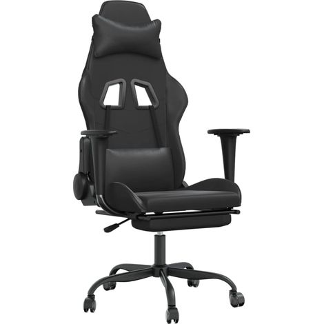 Maison Exclusive - Chaise de jeu avec repose-pied Noir Similicuir
