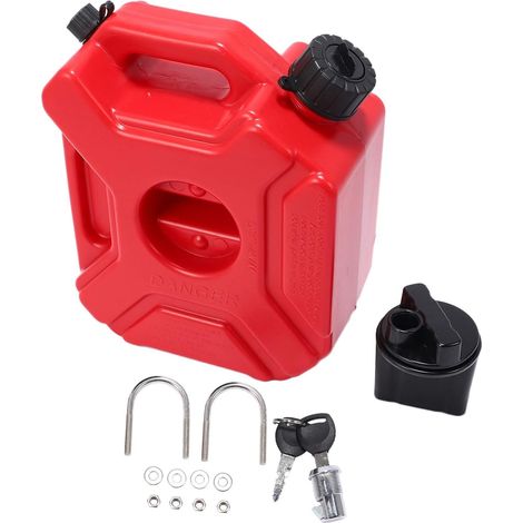 Rouge 3L RéServoir de Carburant de Secours en Plastique Essence Voiture Conteneur de Rechange RéServoirs D'Essence Bidon ATV UTV