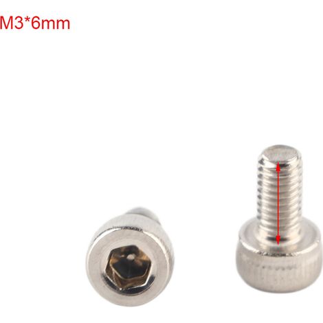 Vis tête creuse hexagonale M3 en acier inoxydable SS304, boulon à douille six pans, filetage métrique, longueur 6 mm (1/5)
