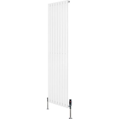 Oval Single Column Radiator & Valves – 1800mm x 480mm – White