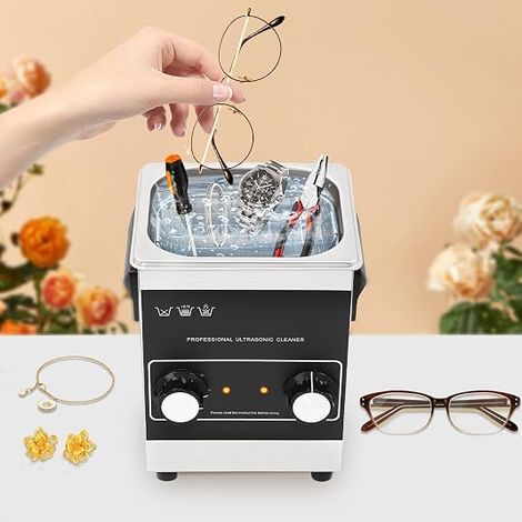 2L Ultrasonic Cleaner  Stainless Steel Cleaner with Heater & Timer for laboratories/the jewelry industry/watch shops/banks Parts Cleaning Ideal for Engineers & Garages (1/5)