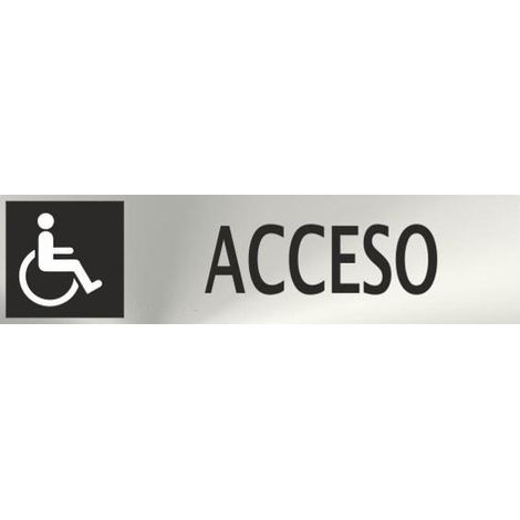 Señal informativa Acceso Minusválidos de Acero Inox. Adhesivo de 0,8mm 50 x 200 mm SEKURECO (1/2)