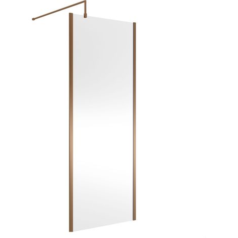Balterley Framed Wetroom Screen, 800mm, Brushed Bronze