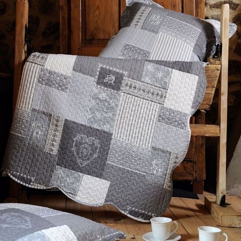 Set couvre lit boutis Arkansas et 2 taies taille 220 x 240 cm (1/4)