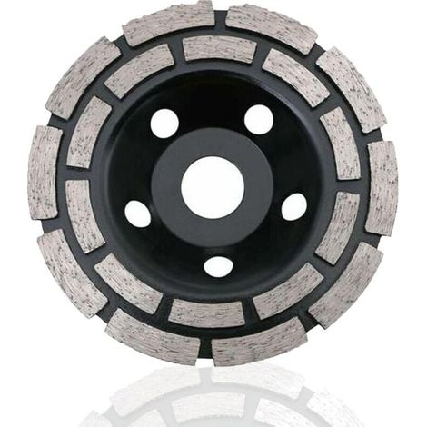Disque Diamant, Diamant à Meuler Béton 125 x 22,2 mm Double Rangée, Meule Diamantée Universelle pour Poncer Béton, Pierre, Granit Chape, Maçonnerie, Usage Universel (1/4)