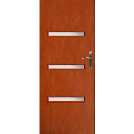 Porte d'intérieur vitrée FIESTA calvados en plusieurs dimensions - Poussant: Gauche - Largeur porte: 90 cm
