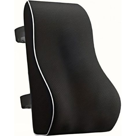 Coussin Lombaire - Mousse Memoire de Forme - Pour Siege Bureau Voiture Maison - Noir - 1 Piece (1/4)