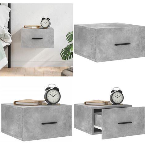 Table de chevet murale gris béton 35x35x20 cm - Meuble Mural - Table De Chevet Murale - Meuble Rangement - Commode Murale - Étagère Murale - Home & Living (1/5)