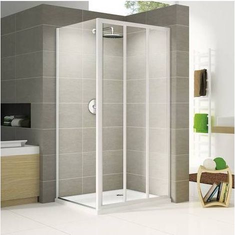 NICHE DE DOUCHE 3 PORTES COULISSANTES TRIS LUX ACRYLIQUE Dimensions : 118-122 cm