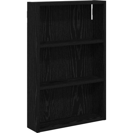 Bathroom Wall Cabinet with Shelf Black Oak 40 x 10 x 60.5 cm vidaXL