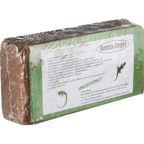 Brique Humus 1 x 650 g de Terreau Léger Sans Tourbe, Terre de Coco, Briquettes de Fibre de Coco, Terreau de Fleurs (1/3)