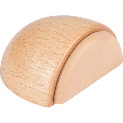 Arrêt de sol adhésif semi-circulaire décoratif en bois avec finition chêne et caoutchouc de couleur beige - Protège des chocs des murs et des meubles - Ø 45 x 25 mm (1/4)