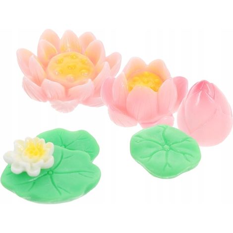 Robuste Mini-Tabletts aus Kunstharz in Form von Seerosen, perfekt zur Dekoration von Feenaquarien oder Gärten.