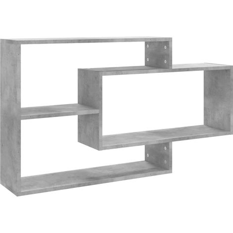 Maison Exclusive - Wandregale Betongrau 104x20x58,5 cm Holzwerkst