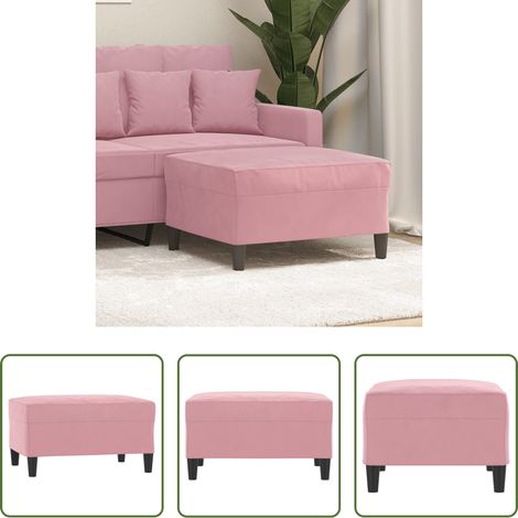Samt Hocker - Fußhocker Rosa 70x55x41 cm Samt (1/5)