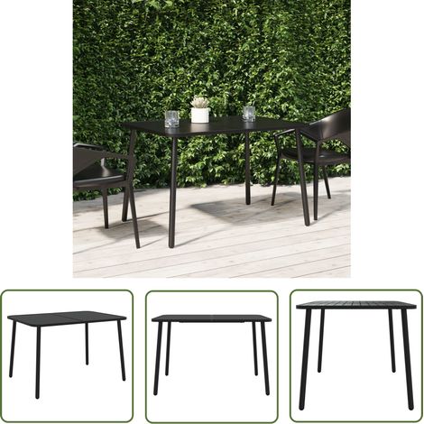 The Living Store Table de jardin anthracite 110x80x71 cm acier - Table De Jardin - Table Extérieure - Mobilier De Jardin - Table En Acier - Table Moderne (1/5)