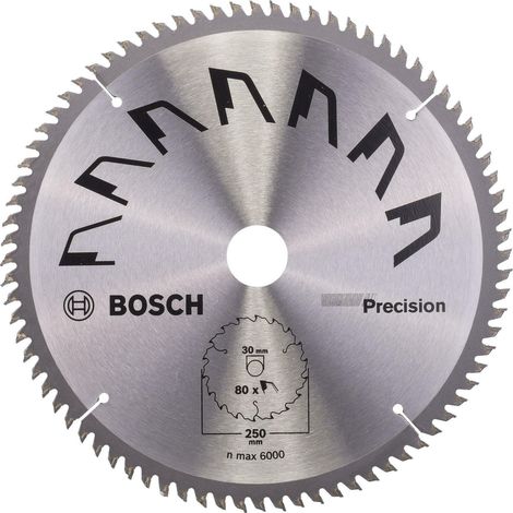 Bosch 1x Lama per sega circolare de Precison (per legno, Ø 250 x 3.2/2.2 x 30 mm, 80 denti, ATB , Accessori per sega circolare) (1/4)