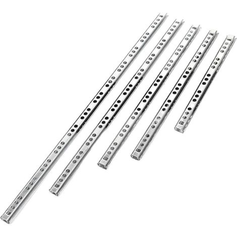 1 paire de glissières à billes en acier pour tiroir, guide deux 17 mm (1/5)