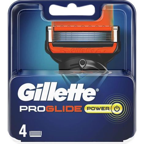 GILLETTE FUSION 5 PROGLIDE POWER LAMETTE DA BARBA PER RASOIO DI SICUREZZA 4 RICAMBI+5 LAME RIFINISCE LE AREE PIÙ DIFFICILI