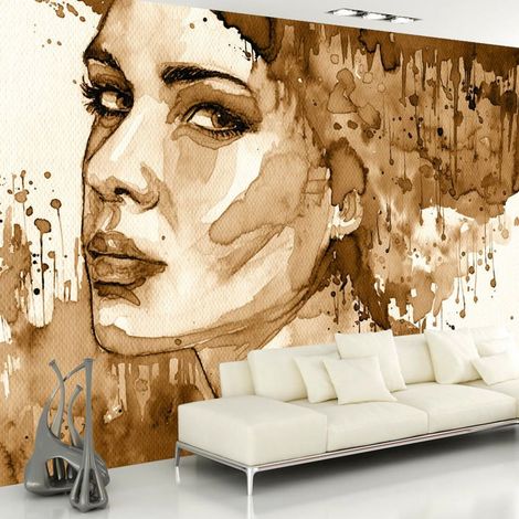 Papier peint portrait de femme sépia - 400 x 280 cm (1/4)