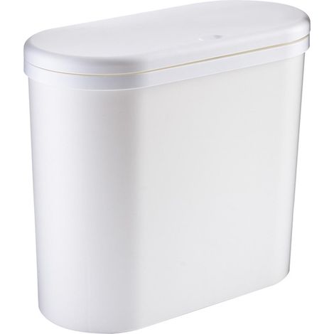Poubelle de salle de bain avec couvercle à pression, grande capacité, style nordique moderne, plastique, pour cuisine et bureau (1/5)