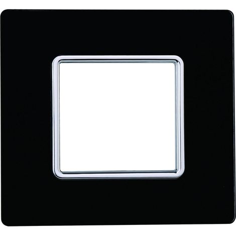 Kompatible Abdeckrahmen Bticino Matix 2 module Glas Schwarz Farbe (1/2)