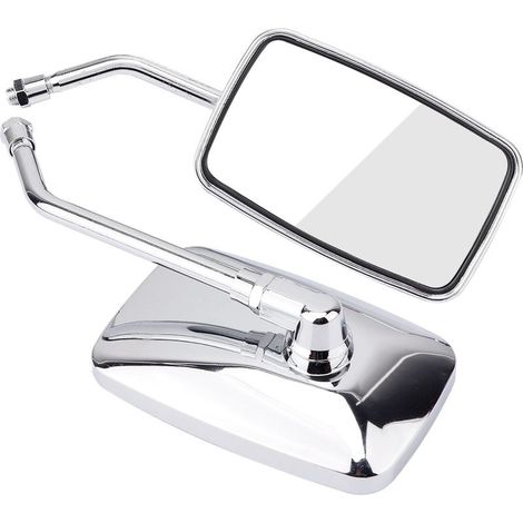 2 pièces moto vélo de rue modifié carré rétroviseur rétroviseurs latéraux Chrome (1/5)
