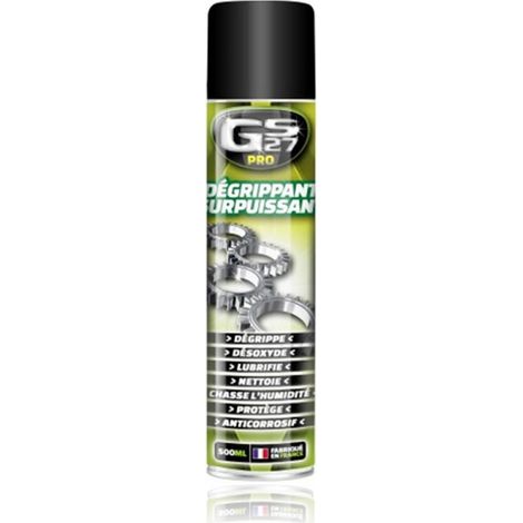 Dégrippant surpuissant 500ml – Élimine rouille et impuretés – Pour métal et mécanismes – Application précise et rapide – Gs27 (1/2)