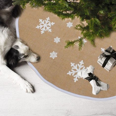 Housse de sapin de Noël ronde - Décoration de sapin de Noël - Tapis de sapin de Noël kaki (1/5)