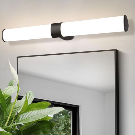 ZMH Applique murale LED pour salle de bain - 15 W - Lampe de miroir de salle de bain - Couleur de lumière blanche neutre 4000 K - Applique murale noire - Lampe de salle de bain - Éclairage d'armoire d (1/5)