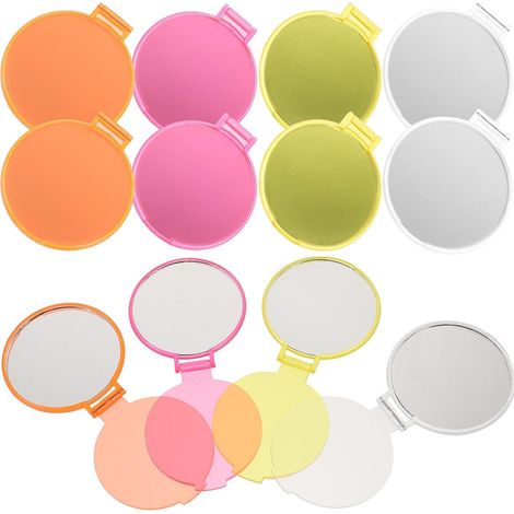 Miroirs de Maquillage Ronds Pliables, Miroir Portable Lot de 12 Surface Claire en PS, Design Chic et Compact Couleur Aléatoire pour Paquet à Main et Usage à (1/5)