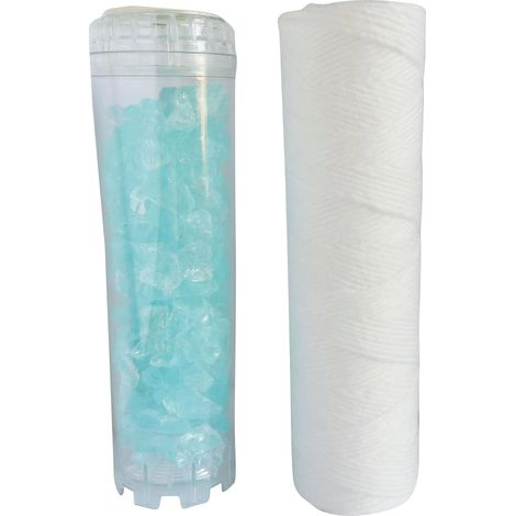 AQUAWATER - 105010 - Performance Kit - Set di 2 cartucce: 1 filtro a spirale e 1 per filtrare le impurità dell'acqua. Per vasca standard da 10" - Durata della cartuccia 12 mesi (1/5)