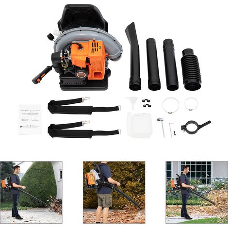 Souffleur de feuilles à dos thermique (2 temps), moteur essence de 2,7 kW, souffleur de jardin, idéal pour jardins et terrasses, 6800 tr/min, pour le ramassage des feuilles mortes (1/5)