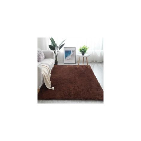 [JAMAIS UTILISÉ] Tapis Salon Shaggy 160 x 230 cm Descente de lit Tapis Poils Longs Tapis Doux pour Salon Chambre Canapé (brun café) (1/4)