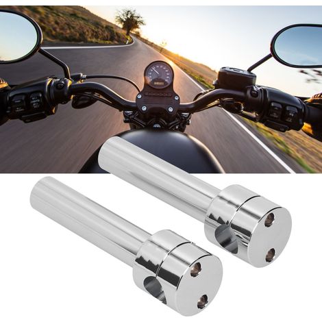 Adaptateur de fixation pour potence de guidon de moto 25 mm, kit de rehaussement de guidon rond (chromé) (1/5)