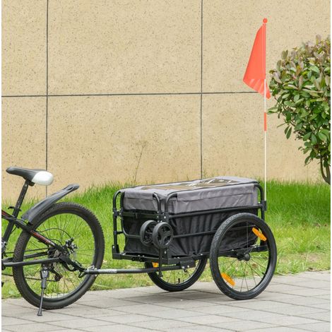 Remolque para bicicleta 2 en 1 de 20 pulgadas, 40 kg, negro DESVIAE (1/5)