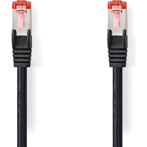 Cable de red cat6 rj45 macho rj45 macho sftp 300 m redondo lszh negro etiqueta 205199713 (1/2)