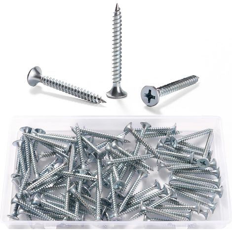 80 Pièces M3.5  35 mm Vis à Bois À Filetage Épais, Vis Cruciformes, Vis Autotaraudeuses, pour Cloisons SèChes, Meubles En Bois, Argent (1/5)