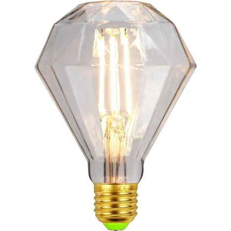 Led Ampoules Vintage Ampoule 4W Diamant Edison Ampoule G95 220/240V E27 Spécialité Ampoule Décorative (Transparent) [Classe énergétique D] (1/5)