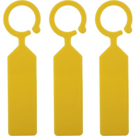 100 étiquettes suspendues en plastique jaune pour plantes, arbres et pépinière - Décoration de jardin (1/5)