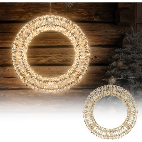 ECD Germany Ghirlanda Natalizia a LED Ø50cm con 720 Micro LED Bianco Caldo e Timer Impermeabile IP44 per Interni/Esterni Ghirlanda 3D in Metallo con Illuminazione a LED Decorazione Natalizia (1/5)