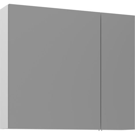 Badezimmerschrank mit Spiegel "Bari 80" – 75 x 16 x 66 cm – Mattweiß (1/3)