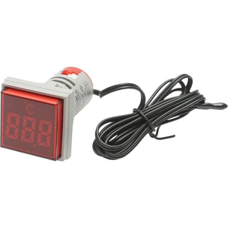 Indicatore digitale di temperatura con sonda LED rossa 220V/380V AC Ø 22mm Breckner Germany (1/5)