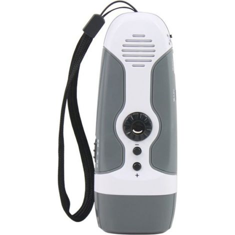 Générateur à manivelle LED avec lampe torche d'alarme et radio FM d'urgence (en boîte), gris Label (1/5)